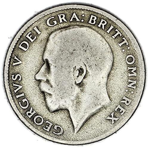 1921 ВЕЛИКОБРИТАНИЯ ПАНАИР на име Джордж V British Sixpence FAIR