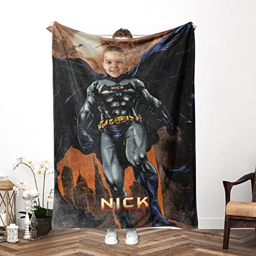 Angeline Kids, Зашити в САЩ Персонализирани Одеяла за момчета, Детско Одеало с Снимка на Лицето по поръчка,