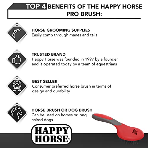 Аксесоари Happy Horse, Четка за Грива и Опашката на Конете за Коне и Кучета (Червени)
