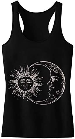 Женска тениска Neartime с писмото по образец, реколта памучни тениски без ръкави, с принтом на Луната и слънцето