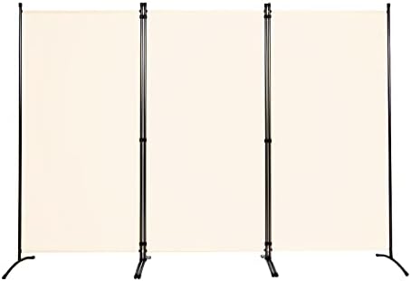 CHOSENM 3-Панелни Сгъваеми Паравани за уединение, Преграда с височина 6 метра, с метална рамка, свободно стояща Преграда