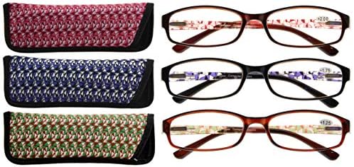 CessBlu/ дамски очила за четене, 3 двойки, дизайнерски дамски очила за четене, дамски очила за четене