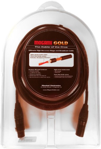 Микрофон кабел Mogami Gold STAGE-50 XLR, от XLR-щепсела към XLR-штекеру, 3-пинов, Златни контакти, Директни конектори, 50