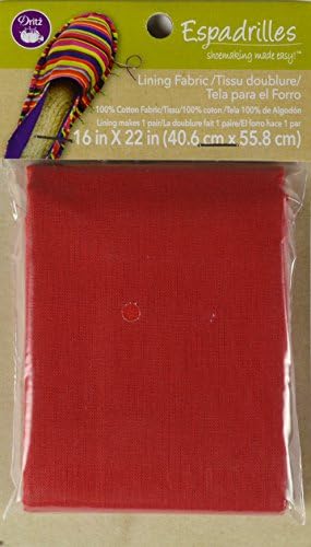 Espadrilles Dritz от подкладочной тъкан, 16 x 22, червен
