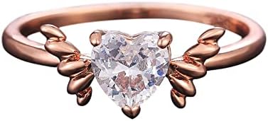 2023 Елегантен Пръстен с диамант във формата на Крило и Сърцето на Жената е Годежен Пръстен, Бижута, Подаръци, Комплект