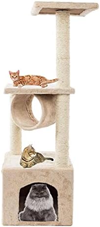 NC 36 Твърди Симпатична Сизалевая Въже Плюшена Котка да се Катерят По Дървото на Котешка Кула Бежово
