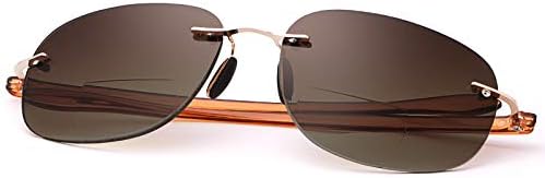 2 Чифта Бифокальных Слънчеви Очила за Четене Без Рамки, Защита UV400, Спортни Слънчеви Очила, Блокиране на Синя Светлина, Очила