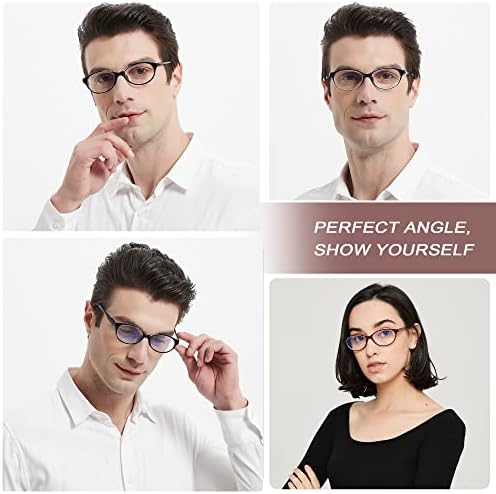 YTDBNS 4-Pack Очила за четене за жени - Сини Светозащитные очила за четене с Прозрачни Лещи, очила за четене в стил