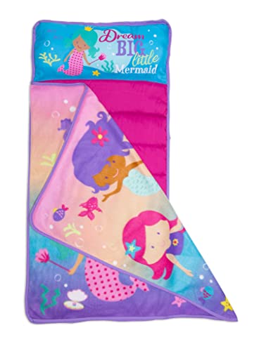 Комплект детски стелки за сън Funhouse Mermaid – Включва възглавница и флисовое одеяло – чудесно за момичета, дремлющих в детска