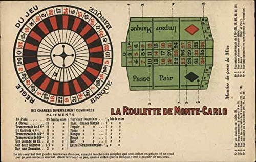Казино - Маса за игра на Рулетка в Монте Карло, Монако Оригиналната Антични Картичка
