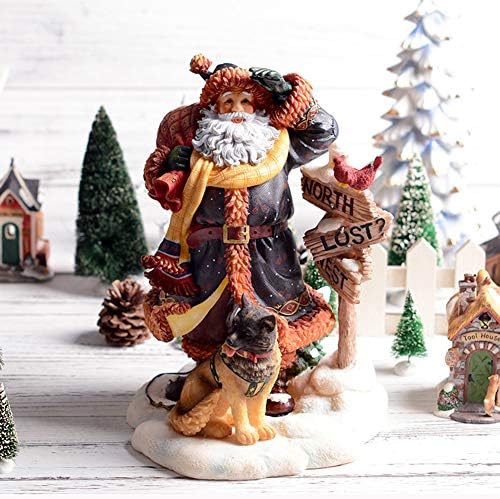 YHCH Фигурки на Дядо Коледа, Коледна Украса Статуя Фигурка От Полирезина Подаръци и Декор на Цветни 11 инча