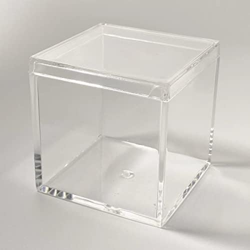 MULIANBOX 2 Опаковки Акрилна Кутия 3,3x3,3x3,3 инча Малки Прозрачни Пластмасови Кутии с Капаци за Съхранение