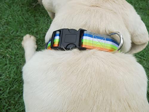 Регулируема по цвят найлонов Отразяваща нашийник за кучета, Голям Размер на 14,5-23 инча. Персонализирани Яка, нашийник за дресура