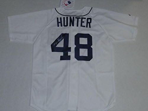 Тениска Torii Хънтър с автограф №48 Детройт Тайгърс, Лицензиран доказателства, с автограф - Тениски MLB с автограф