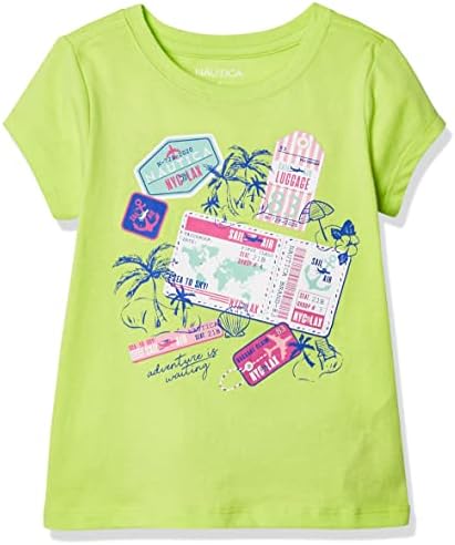 Тениска с графичен дизайн за момичета Наутика с къс ръкав
