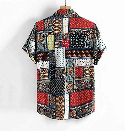 XXBR Хавайска Риза за Мъжете, Ризи в Етнически Стил с V-образно деколте, Ежедневни Свободни Блузи с Флорални
