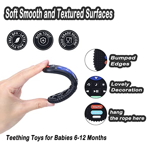 Azvegr 2 Опаковки, Дистанционно Прорезыватель за бебето, Играчки за никнене на млечни зъби от хранително-силикон, Играчки