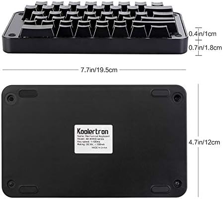 Програмируема Разделени механична клавиатура Koolertron, все 89 Програмируеми клавиши Ергономична клавиатура с OEM ключ Gateron