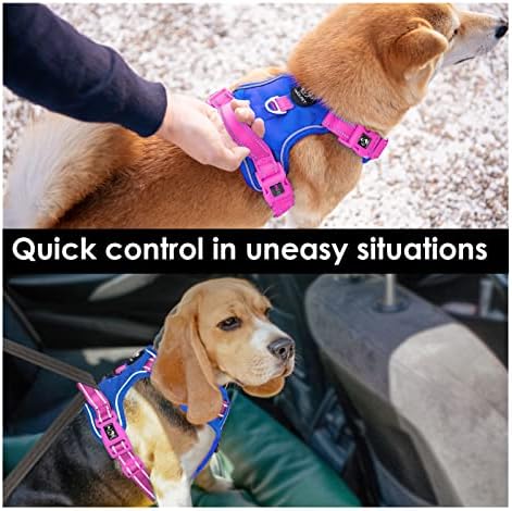 Шлейка за кучета PHOEPET No Pull, Уникална Цветна Светоотражающая Регулируема Жилетка за кучета, с меки метални скоби