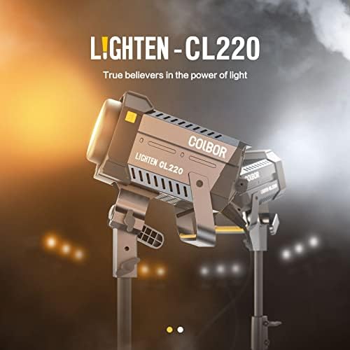 Двуцветен led лампа за видеозаснемане COLBOR CL220 PRO мощност 220 W, led крушка с мощност 2700-6500 Да, с вграден мрежов