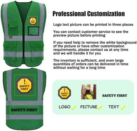 Обичай Жилетка за безопасност, Персонални жилетка Hi Vis с логото, висока светоотражающая работно облекло на открито с цип