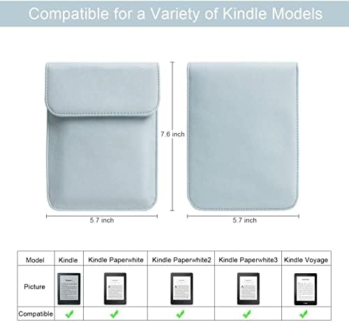 за Kindle Paperwhite (5-ти /6-ти/7-та) 6-инчов калъф-хастар (модели EY21 и DP75SDI)-В комплект черна каишка за ръката-синьо