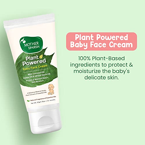 Натурални детски крем за лице Mother Sparsh на растителна основа, 50 г, от Естествена бебешка средство за измиване на растителна