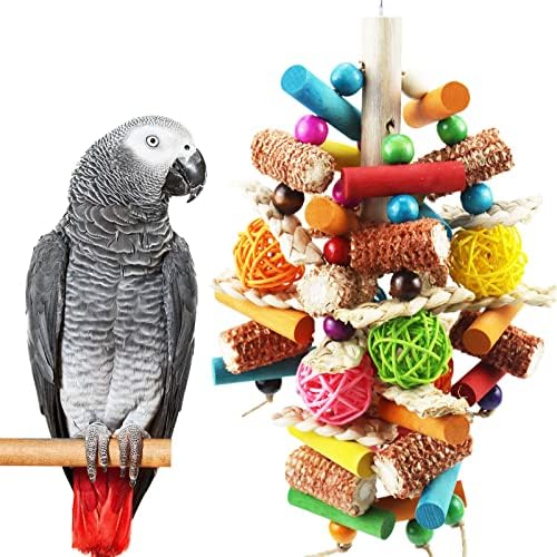 Играчки за птици Kewkont, Играчки за Папагали за по-Големите Птици, Африкански Сиви Папагали от Дърво С черен Пипер,