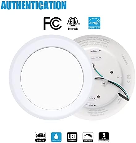 ECOELER 6-инчов led дисков лампа с регулируема яркост, 4 опаковки 16,5 W 3000 До Топло бял цвят, 4/6 J-Box Нископрофилен,