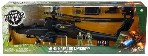 Истинската Копие на хеликоптер Hereos Apache Longbow с Дължина 24 инча с 2 Фигурки
