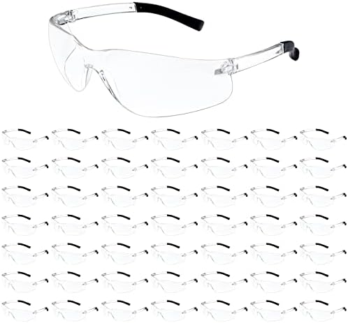 Защитни Очила на Едро от 50 броя Защитни Очила за мъже и жени, ANSI Z87.1 Защитни Очила за очите, Прозрачни Защитни очила