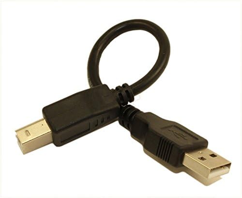 MyCableMart 6-инчов Кабел за USB 2.0, Сертифициран със скорост от 480 Mbps, Тип A-B, Черен