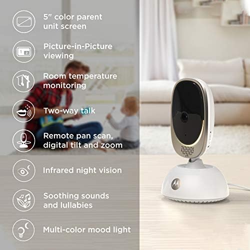 Видеомонитор Motorola Baby COMFORT85 Connect за децата и дома с 5-инчов дисплей с висока разделителна способност