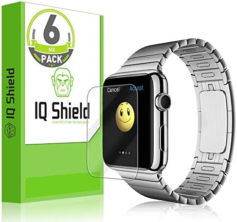 Защитно фолио за екрана IQ Shield, която е съвместима с Apple Watch Серия 1 (42 мм) (6 бр. в опаковка), от течна кожа с