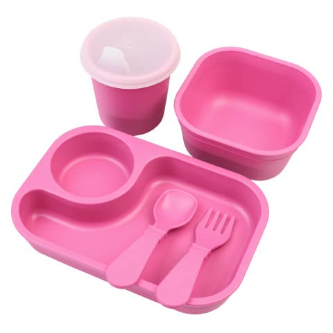 Комплект за хранене Re Play 5pc Tiny Dining Set за бебета и малки деца, Включва в себе си Поднос за хранене,