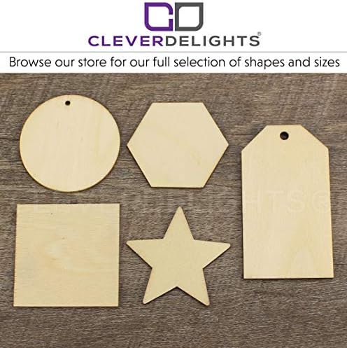 Дървени кръгове CleverDelights с диаметър 1 инч - 25 броя в опаковка - Дебелина 1/16 инча - 1 инч Кръг Недовършени работи