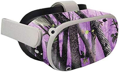 MightySkins Лъскава кожа с пайети, която е съвместима с Oculus Quest 2 - Purple Tree Camo | Защитно, трайно
