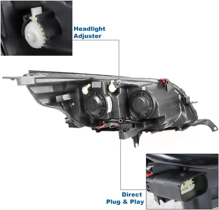 Проектор ZMAUTOPARTS Хромирани Фарове с 6Сини led светлини DRL За 2013-2015 Chevy Malibu / Limited