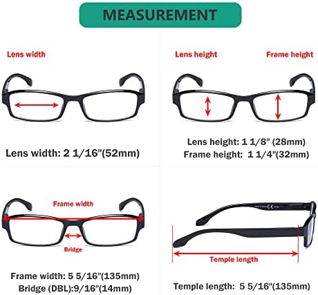 Очила за четене Eyekepper 6 Опаковки Комфортни Очила за четене Включват Слънчеви Очила за Четене за Мъже и