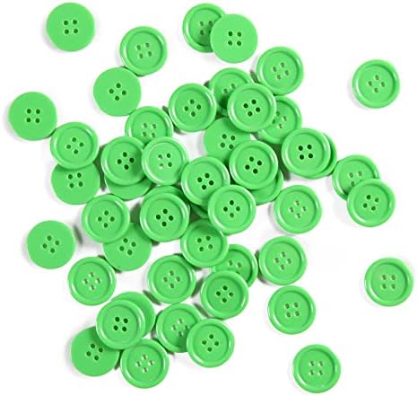 60шт Зелени Копчета Шевни Пластмасови Смола 1 инч Копчета за Бродерия Flatback Големи Зелени Копчета С 4 Дупки САМ