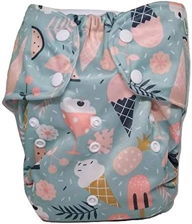 Текстилен калъф за памперси Kijani Baby XL за Големи деца с тегло между 30 и 70 паунда (Сладолед)