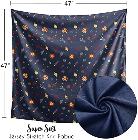 Sweet Jojo Designs Космическото Одеяло за Свободни Момче Galaxy от Джърси Участък-Трико за Новородени или Кърмачета,