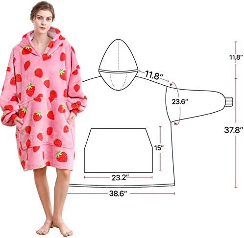Носимое одеяло Dietersler - това е Голямо пушистое и удобно плюшевое одеяло，Топло hoody Шерпа, Един Размер за всички