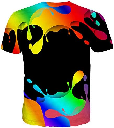 Hgvoetty Унисекс 3D Ризи с Принтом Цветни Космически Графични Тениски за Мъже, Жени, Юноши