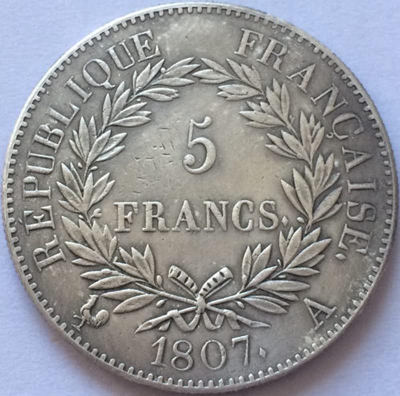 2 Различни Дати Френски Монети От Чиста Мед С Посеребренным Покритие Антични Сребърни Доларови Монети Занаяти