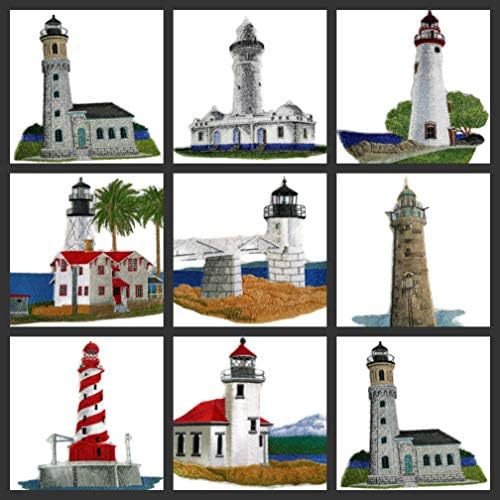 Обичай и уникален фар [Minot Ledge Lighthouse], бродирана на желязо нашивке [9,08 5,85] [Произведено в САЩ]