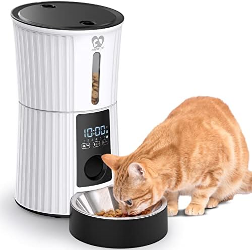 Автоматични хранилки Casfuy за котки - 4Л Автоматично Се за домашни животни, с цел Синхронизиране, Опаковка Суха храна