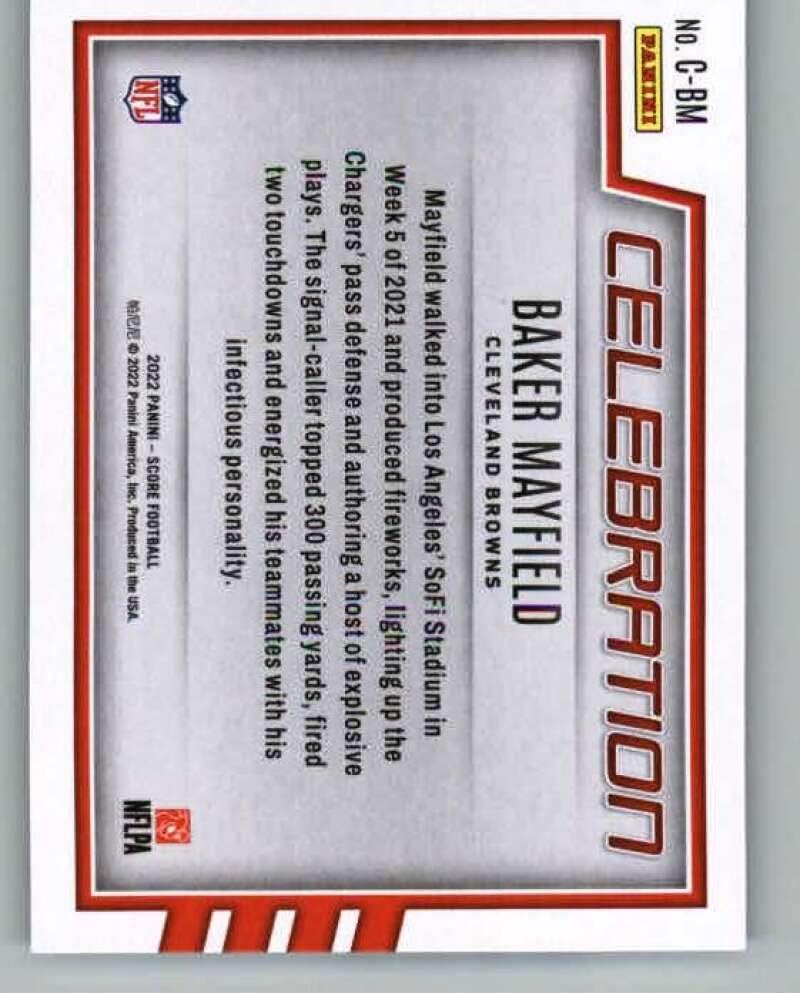 Честване на сметки 2022 17 Бейкър Мейфийлд Cleveland Browns Футболна Търговска картичка NFL