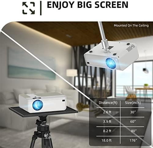 Мини проектор KXDFDC T4 3600 Лумена С поддръжка на Full 1080P LED Proyector с голям екран, Преносим за домашно кино