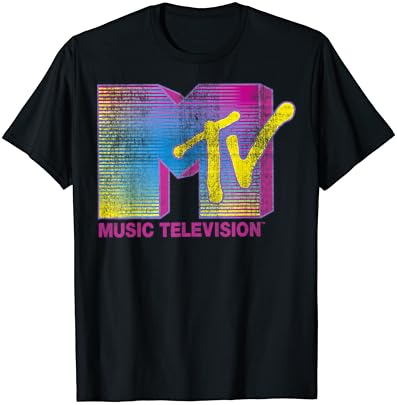 Тениска с Потертым Флуоресцентным Градиентным логото на MTV